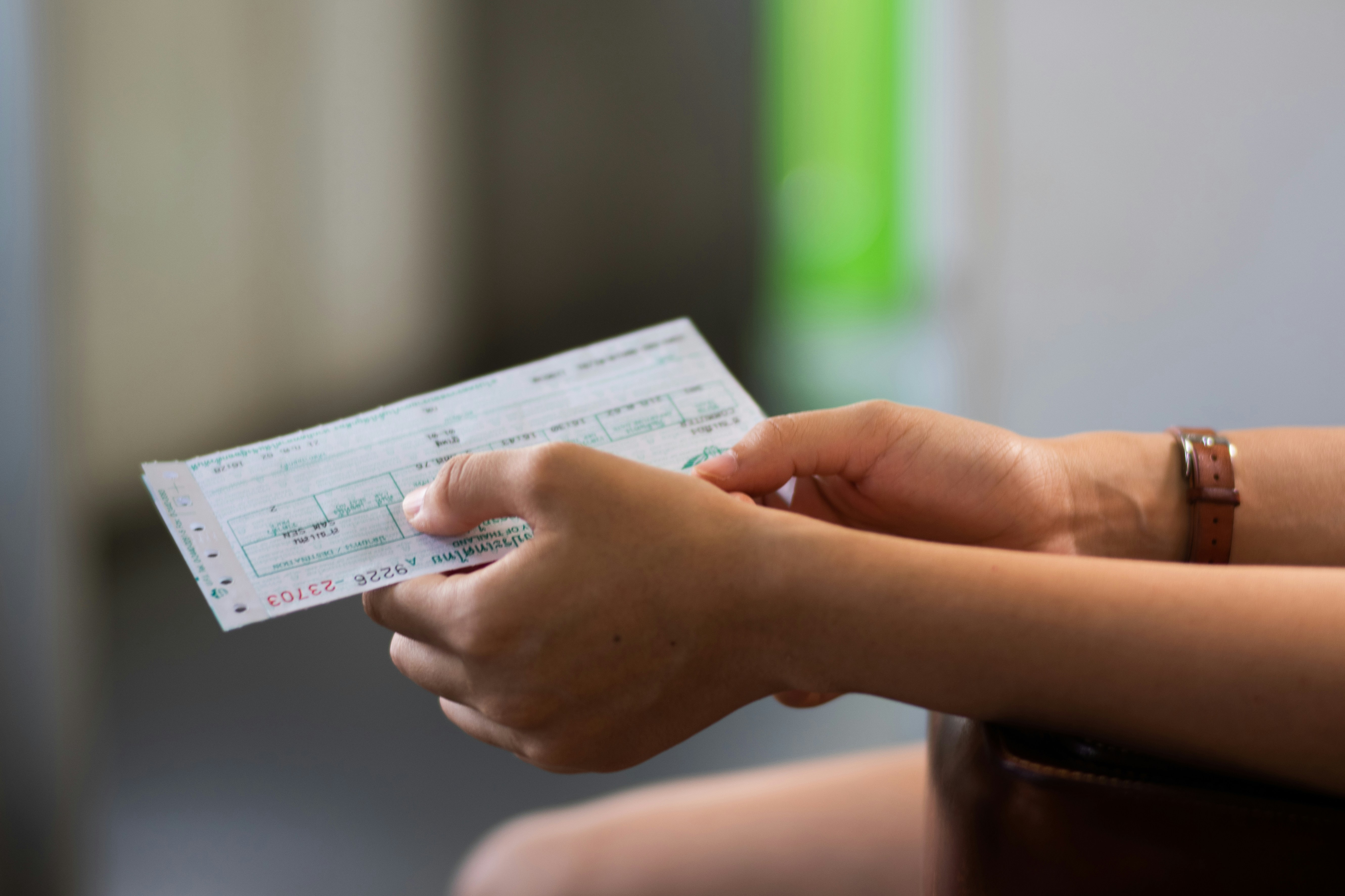 Client reviewing payment information