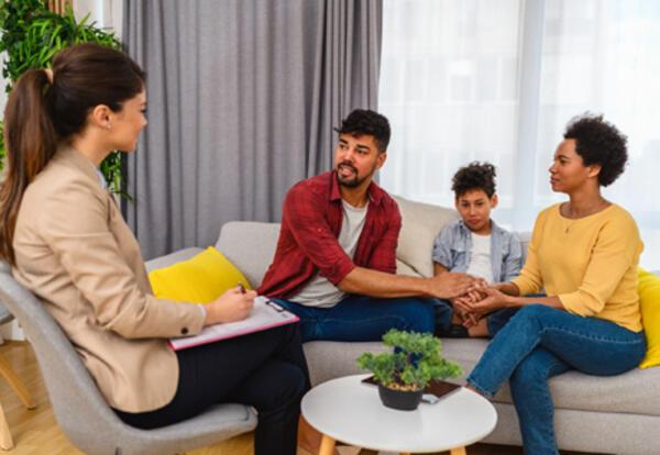 A counselor providing professional support in a welcoming environment